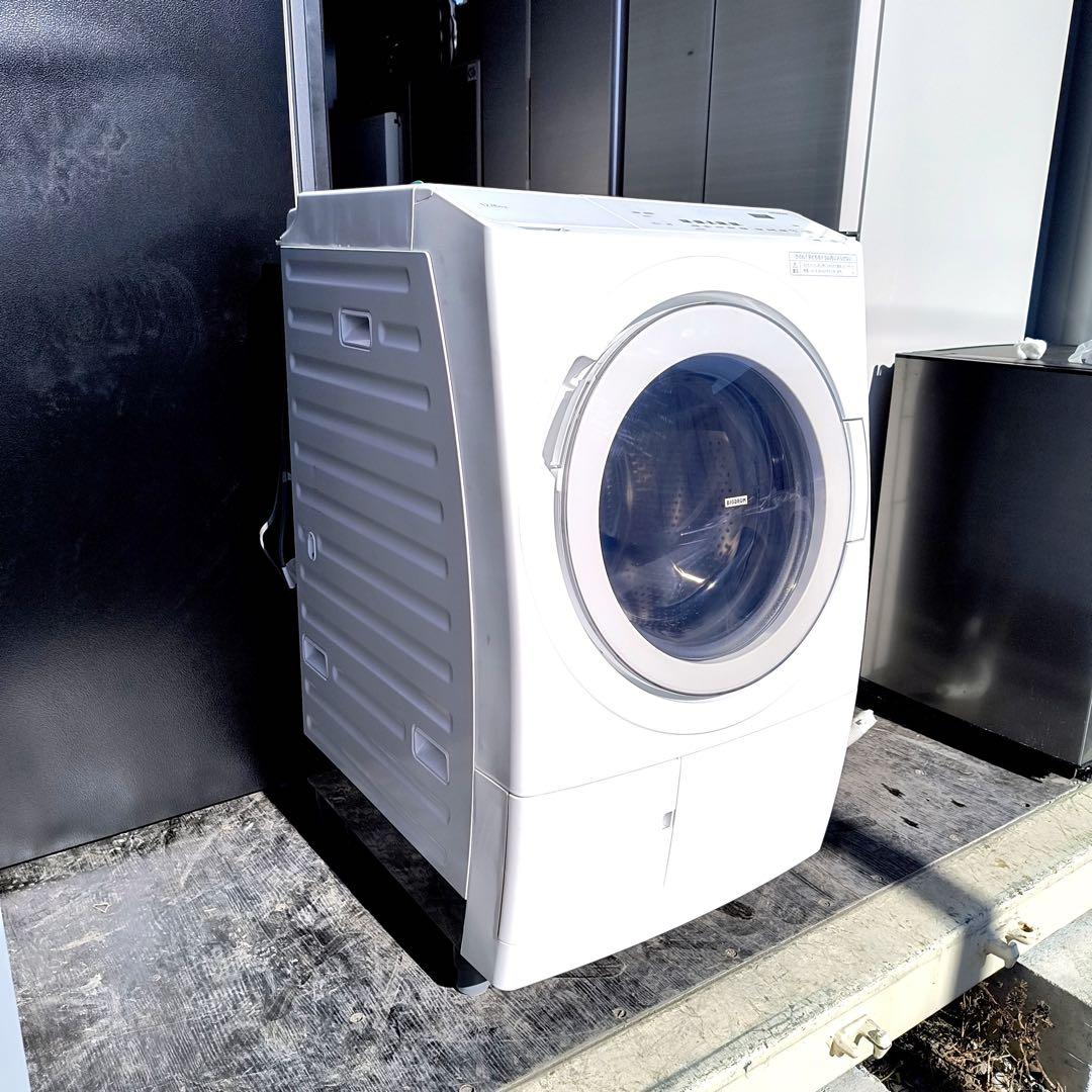 運搬取付無料！シンプルホワイト・純正日立の大容量電気洗濯乾燥機！完動品超美品！