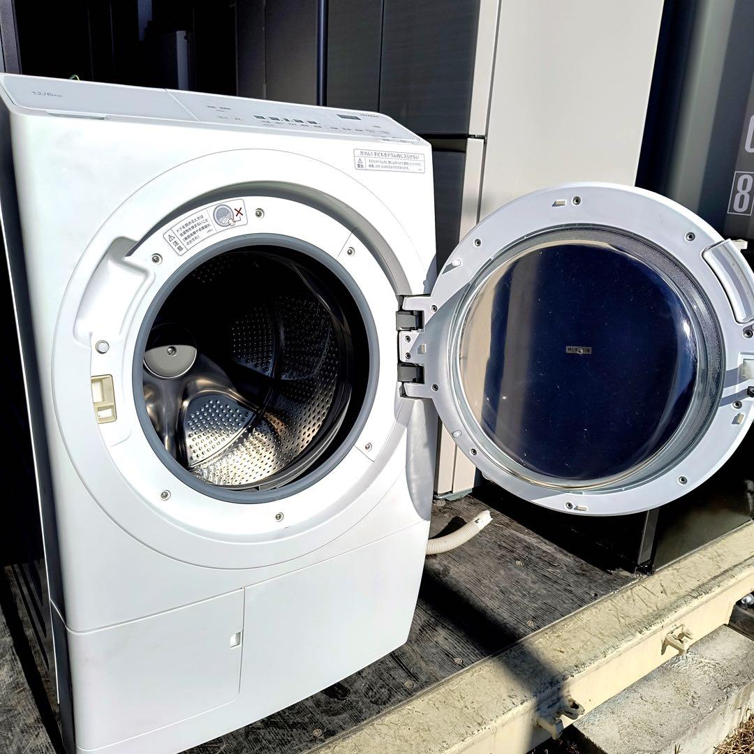 運搬取付無料！シンプルホワイト・純正日立の大容量電気洗濯乾燥機！完動品超美品！