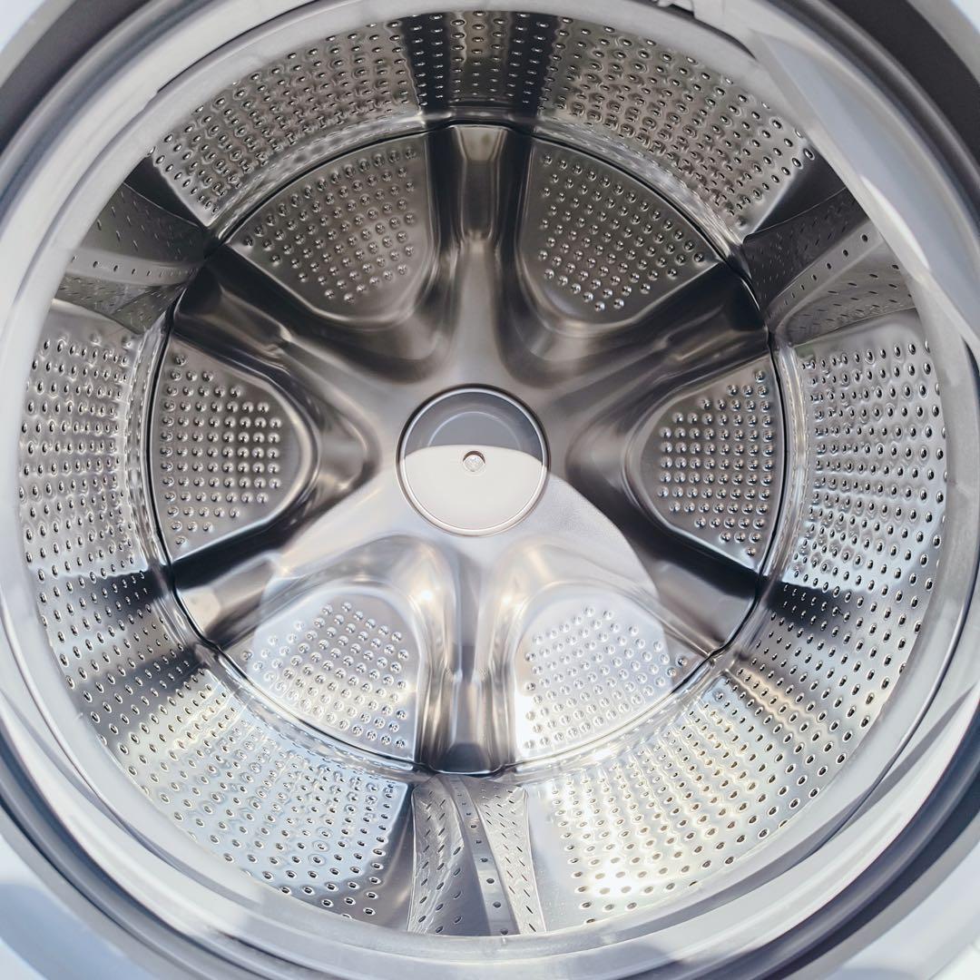 運搬取付無料！シンプルホワイト・純正日立の大容量電気洗濯乾燥機！完動品超美品！