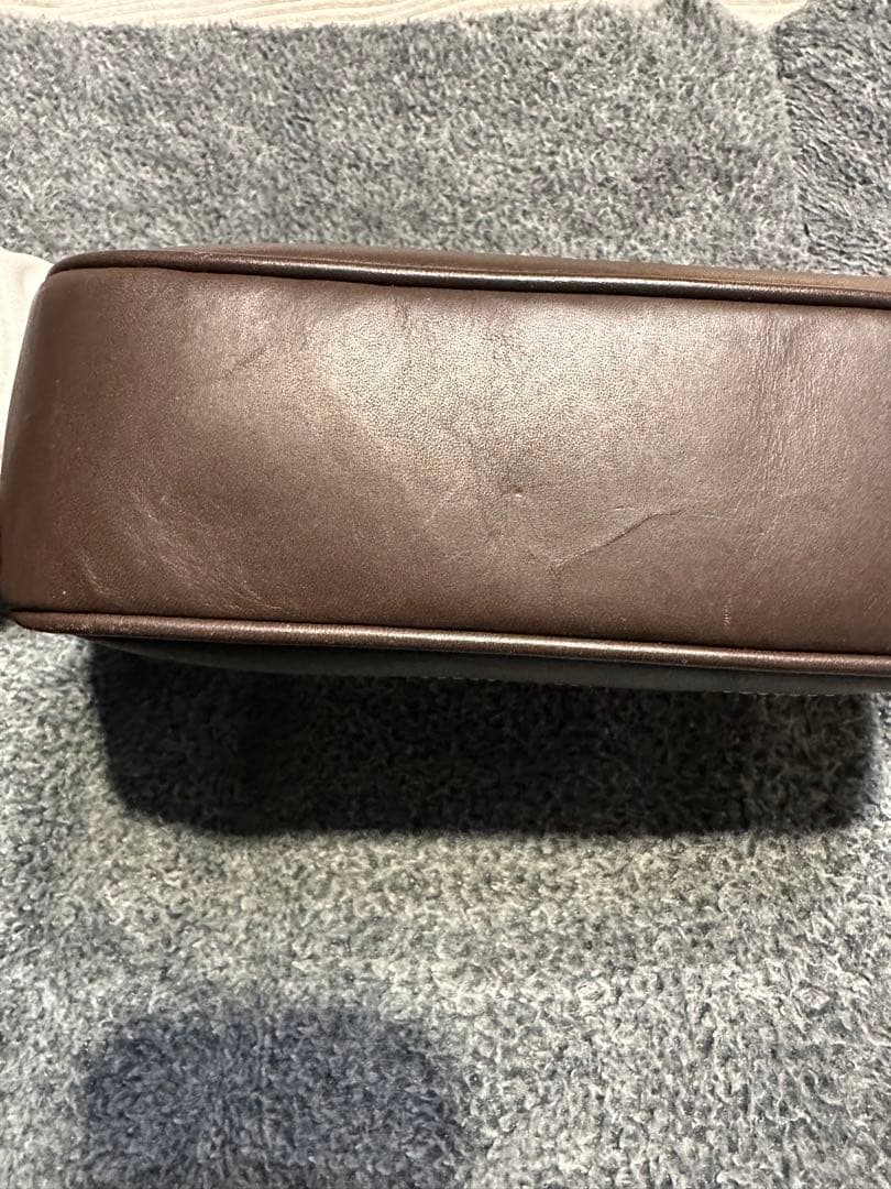 COACHコーチ　アクセサリーポーチ　ハンドバッグ　キャンバス 赤 茶