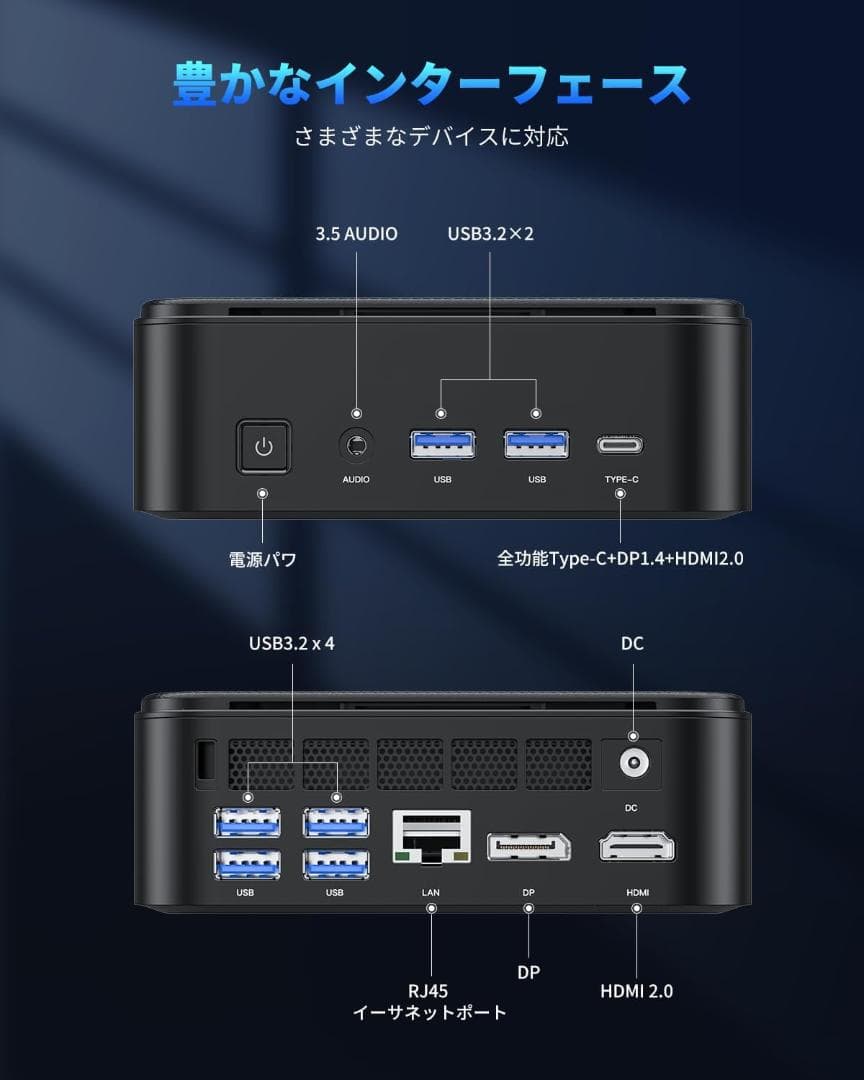 NIPOGI ミニpc 【2025新版】 AMD Ryzen 5 7430U