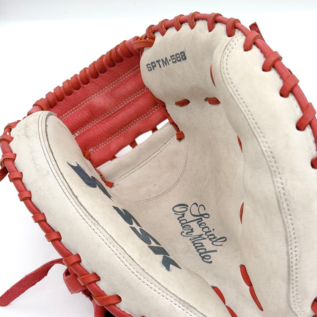 【オーダーメイド】SSK 軟式 キャッチャーミット 野球 赤 本革 右利き