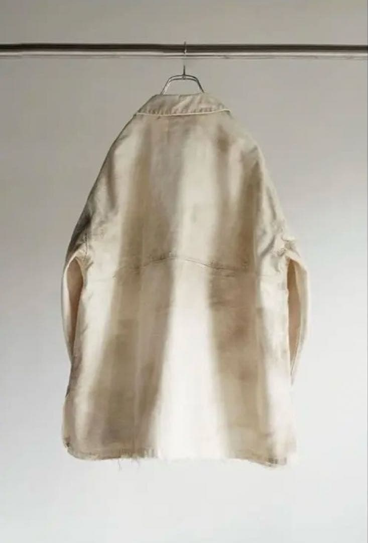 【即完売】ANCELLM UNEVEN PAINT COVERALL/BEIGE