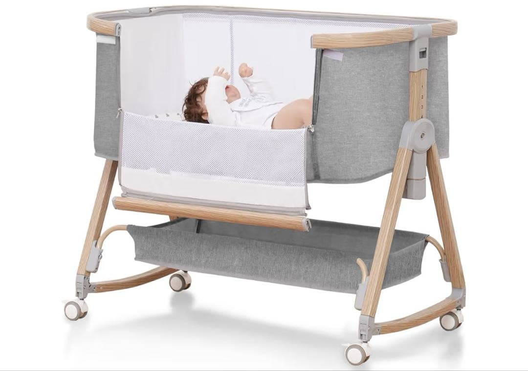 ベビーベッド 添い寝ベッド 組み立て簡単