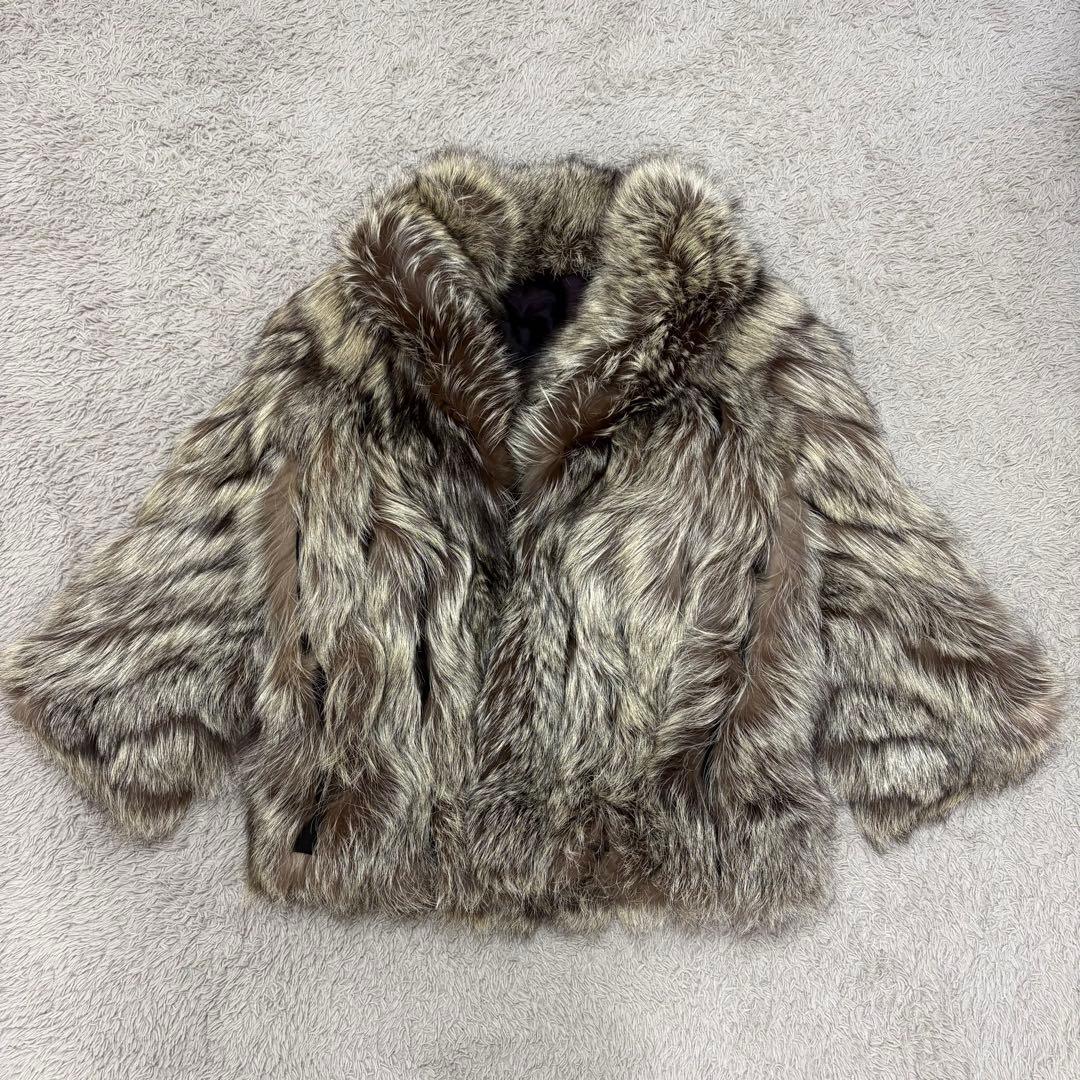 ✨高級✨ サガフォックス 毛皮コート シルバーフォックス 金サガ リアルファー