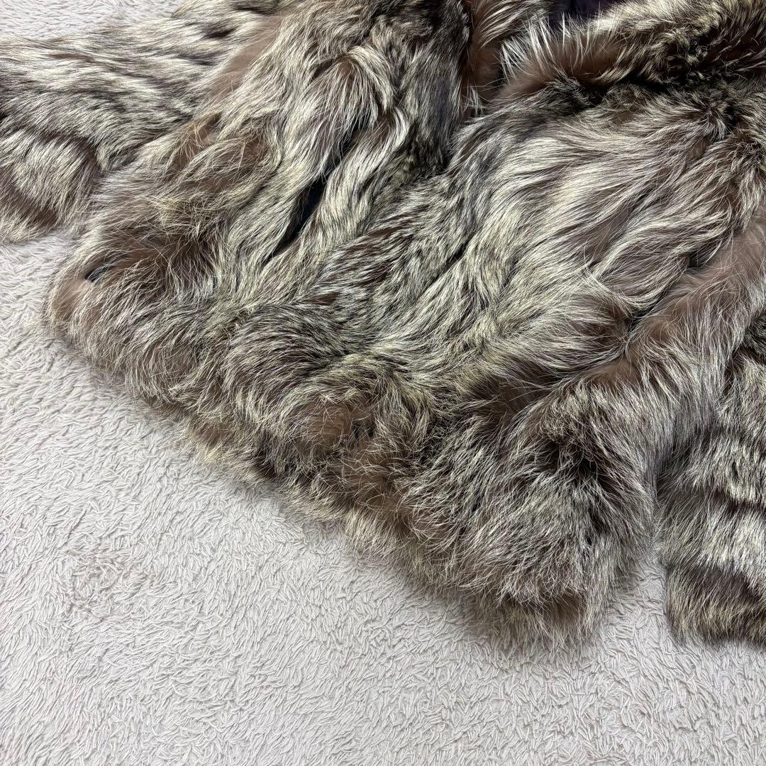 ✨高級✨ サガフォックス 毛皮コート シルバーフォックス 金サガ リアルファー