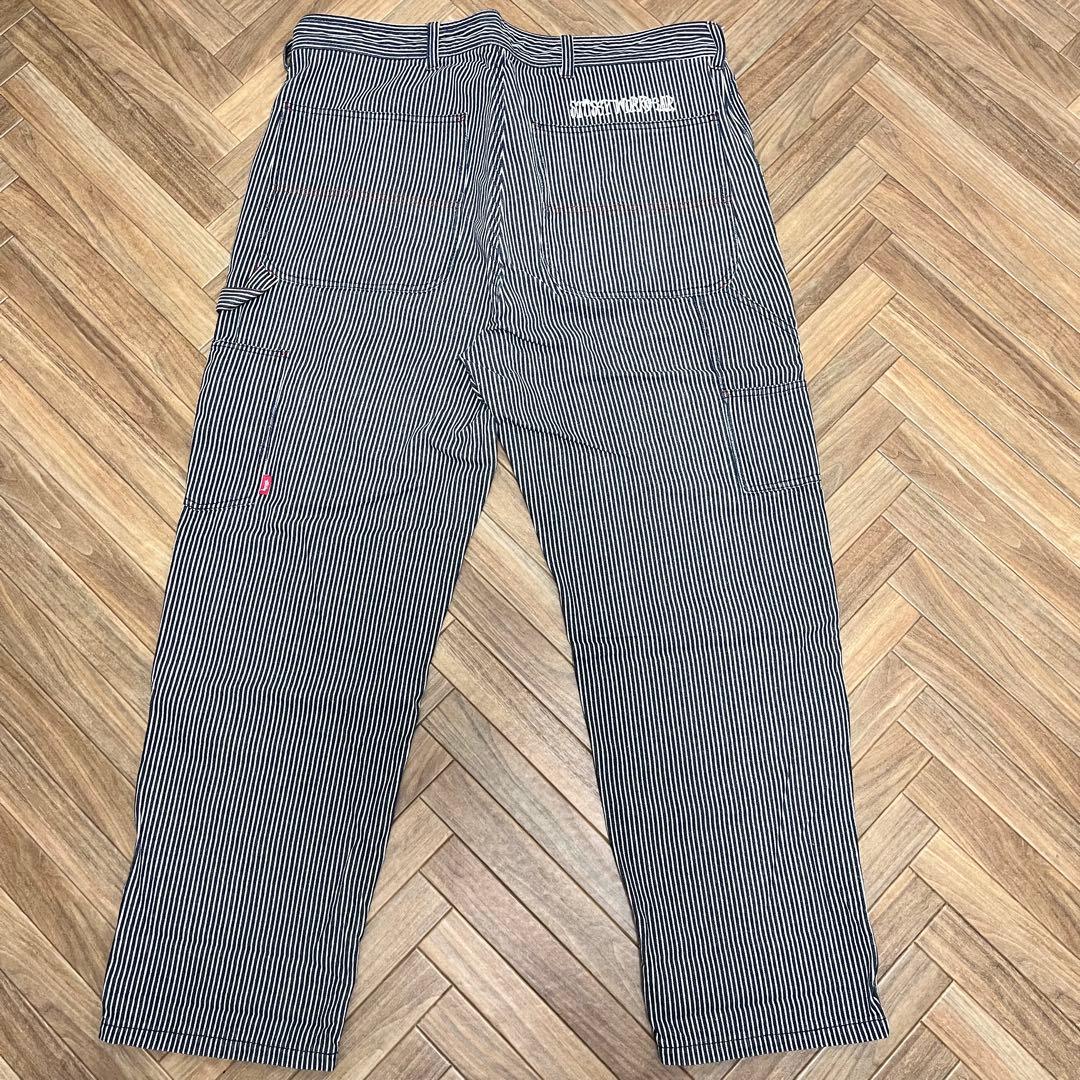 希少　STUSSY ヒッコリー柄　ペインターパンツ　ダブルニー　38インチ