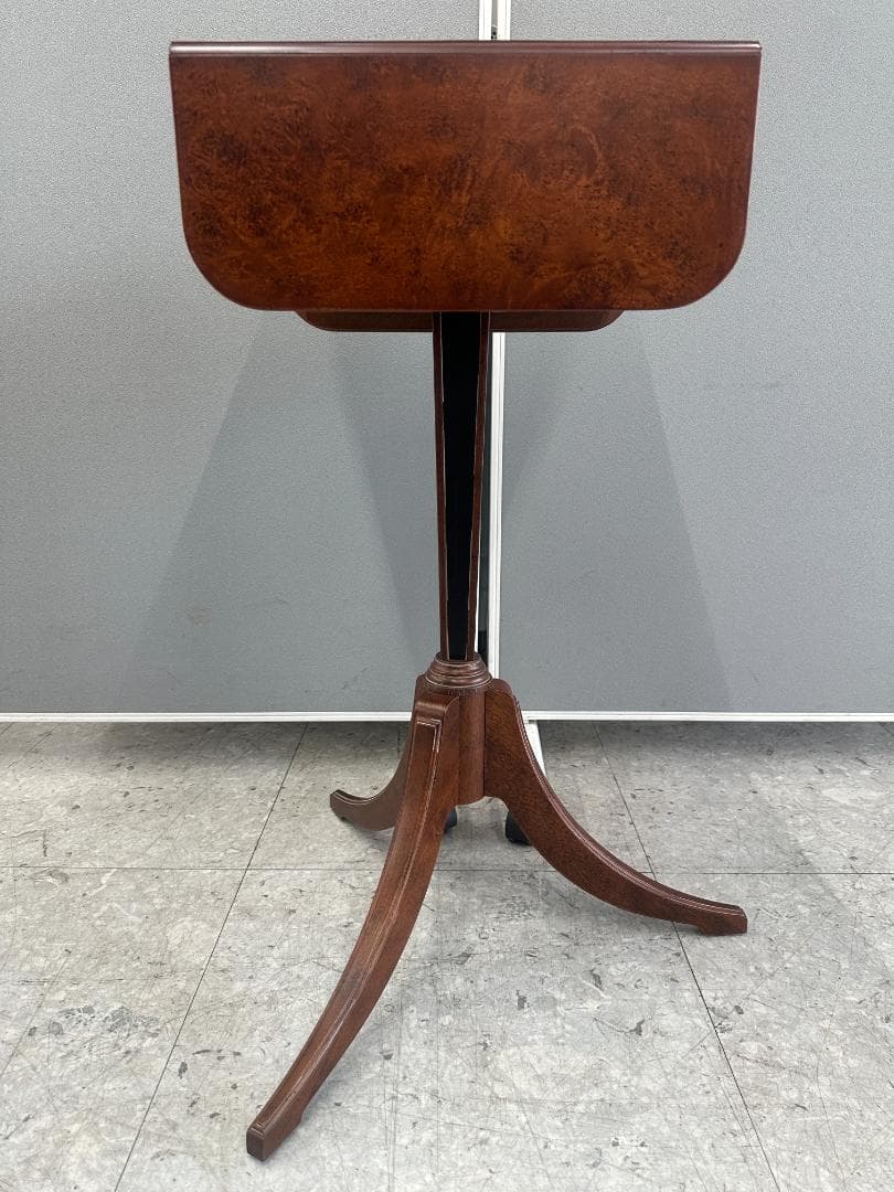 BOMBAY　バタフライサイドテーブル　アンティーク調　ドロップリーフ　ブラウン