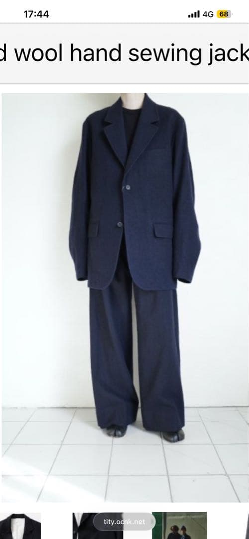 ジャケット・アウター FOLL washed wool hand sewing jacket
