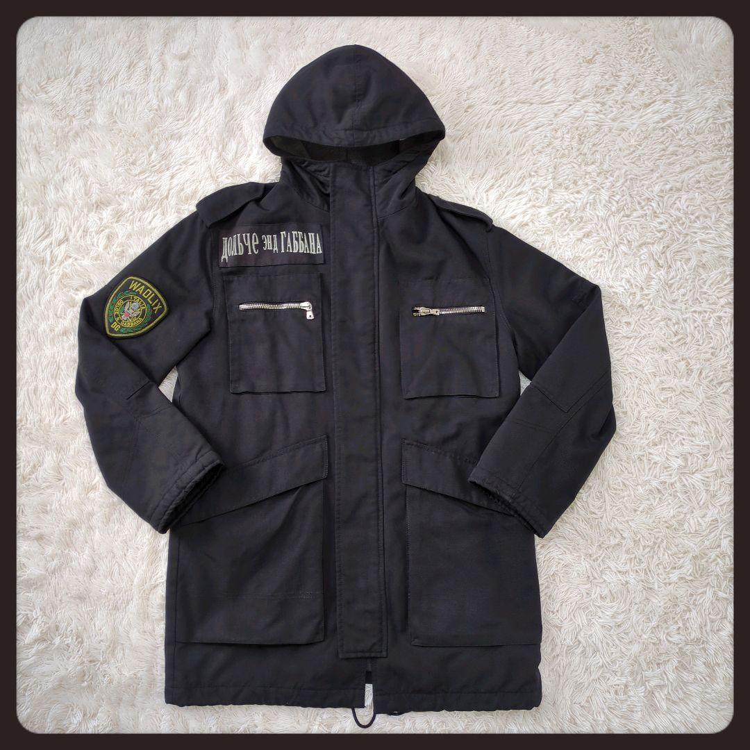 【入手困難・美品】ドルチェ&ガッバーナ☆モッズコート ジャケット フーデッド 黒