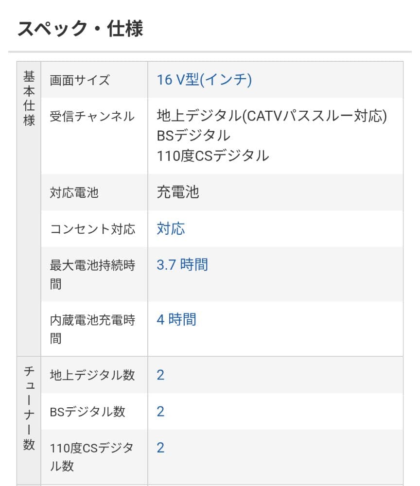 SHARP AQUOS 2T-C16AP ポータブル液晶カラーテレビ