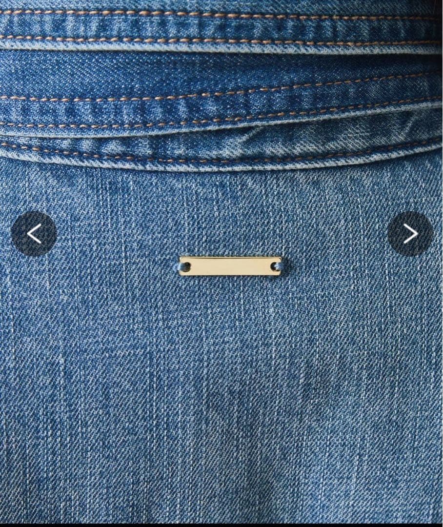 綿100％ライトオンスデニムリボンタイ付シャツ