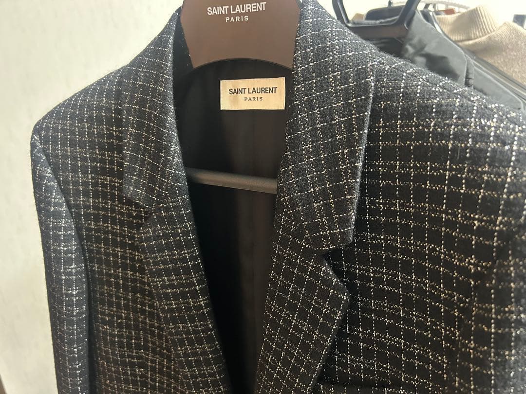 新品未使用　サンローラン　ツイード　ジャケット　46 黒