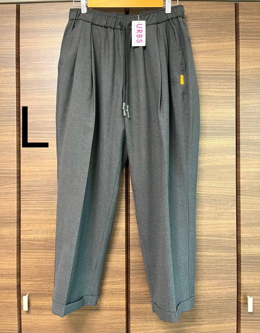 L チャコール SEE SEE WOOL WIDE SLACKS ウール sfc