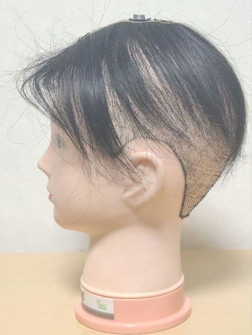 ユキ　ショートウィッグ 　トップピース　自然色　人工頭皮付き　④