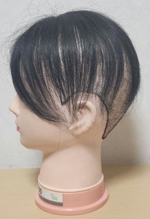ユキ　ショートウィッグ 　トップピース　自然色　人工頭皮付き　④