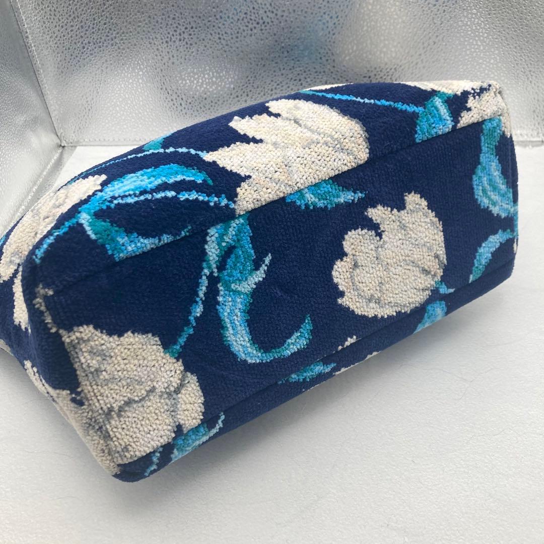 極美品✨ フェイラー　ピュアリティ　シュニール織　ハンドバッグ　ショルダー　紺色