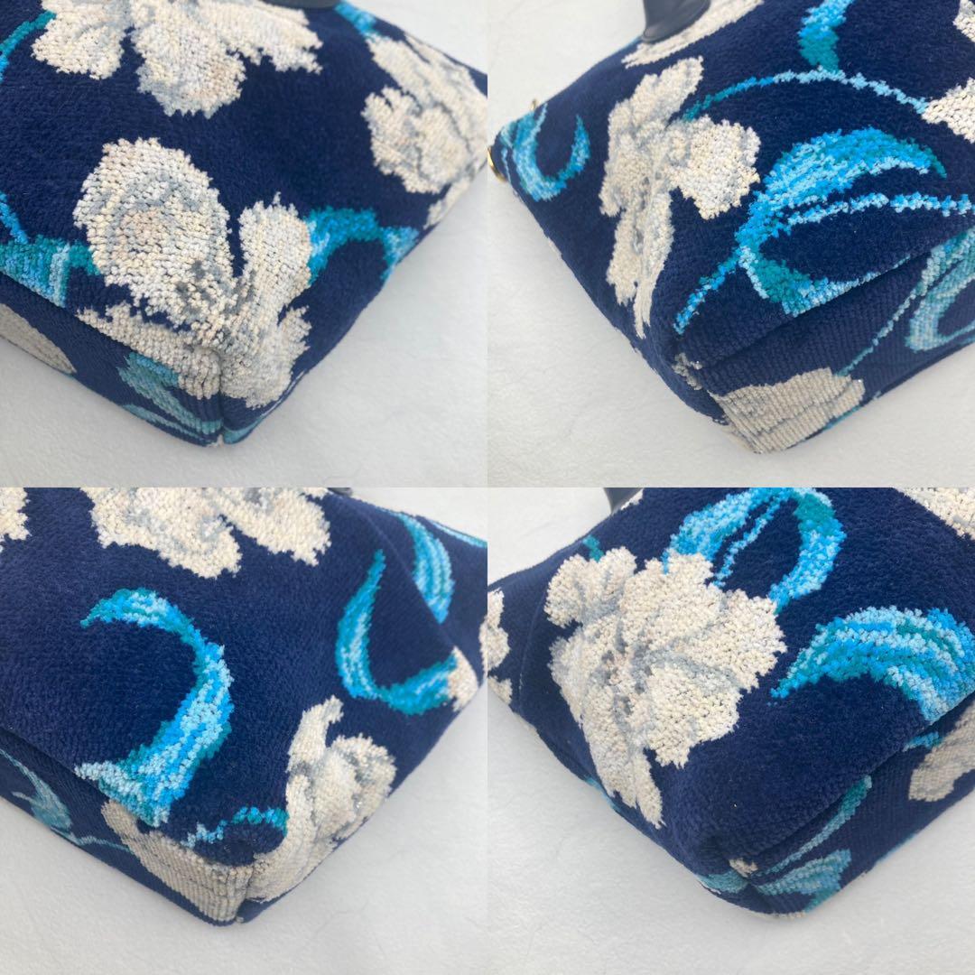 極美品✨ フェイラー　ピュアリティ　シュニール織　ハンドバッグ　ショルダー　紺色