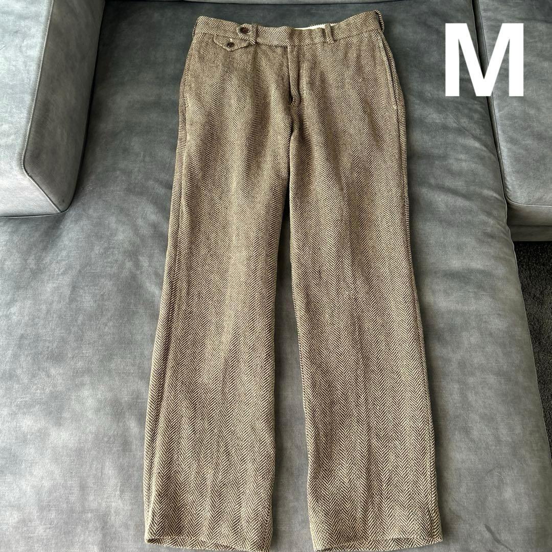 ラルフローレン　シルク　リネン　スラックス　ツイード　ヘリンボーン