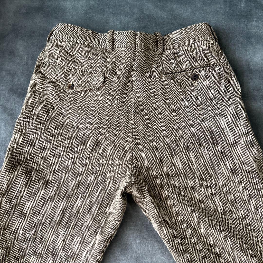 ラルフローレン　シルク　リネン　スラックス　ツイード　ヘリンボーン