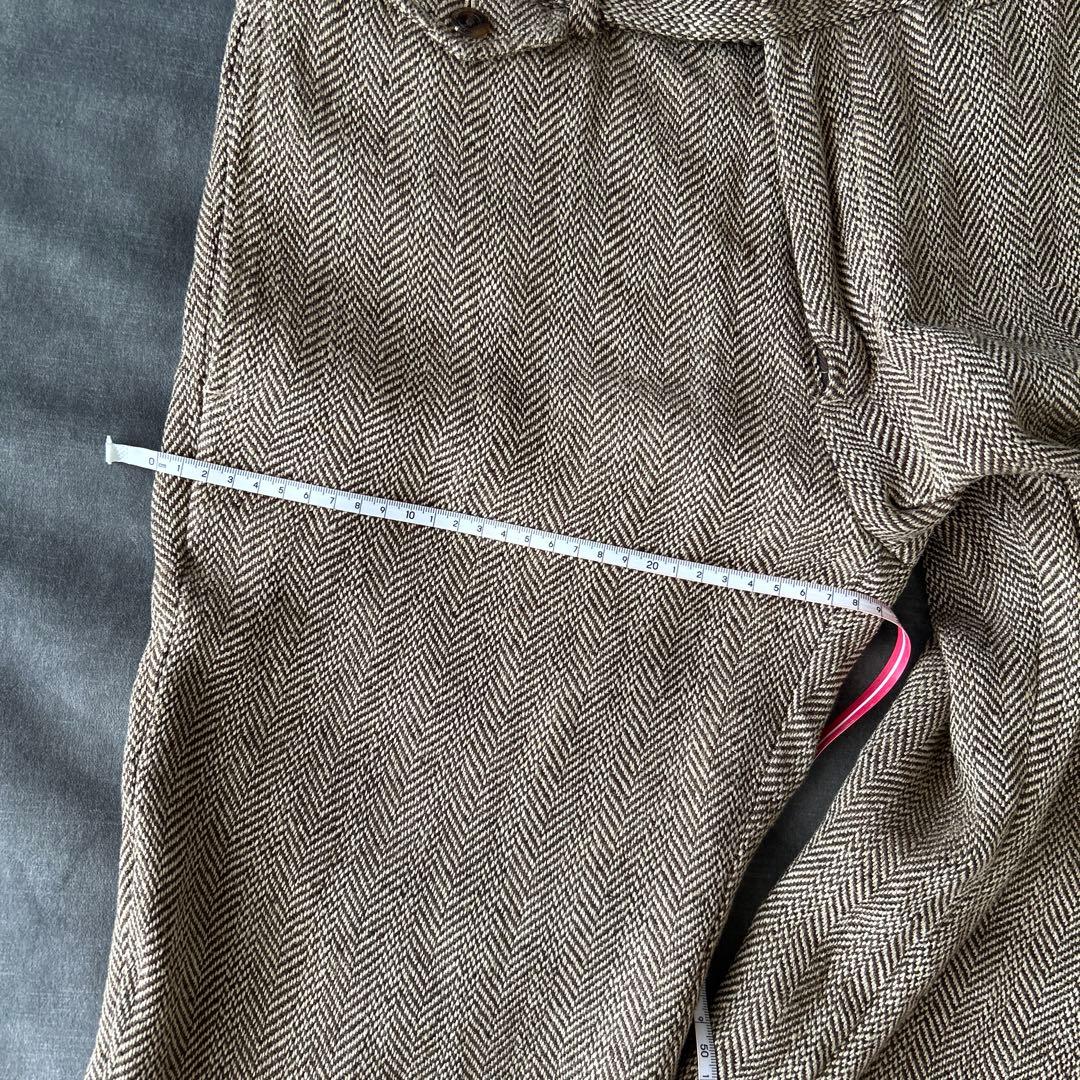 ラルフローレン　シルク　リネン　スラックス　ツイード　ヘリンボーン