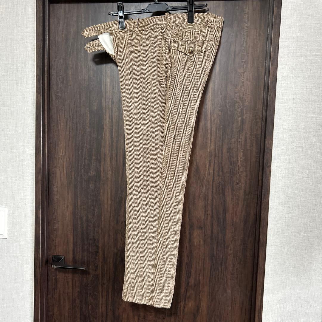 ラルフローレン　シルク　リネン　スラックス　ツイード　ヘリンボーン