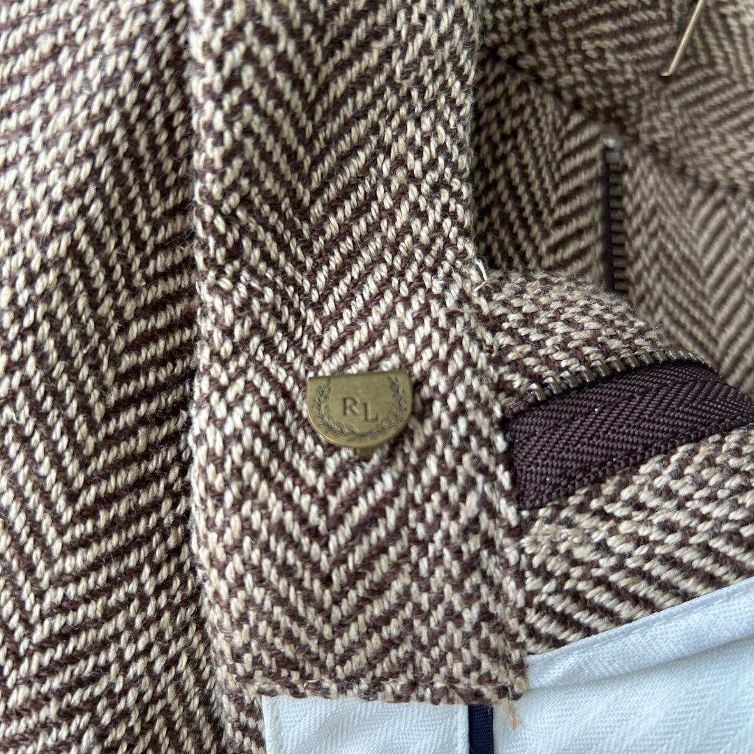 ラルフローレン　シルク　リネン　スラックス　ツイード　ヘリンボーン