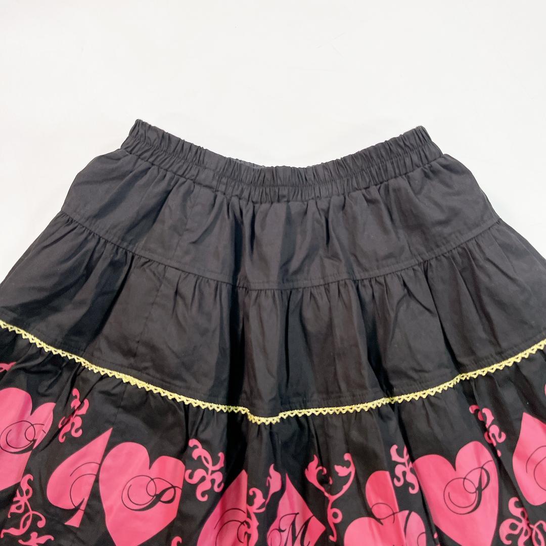 PUTUMAYO プトマヨ ミニスカート フリル レース 赤 黒 トランプ柄