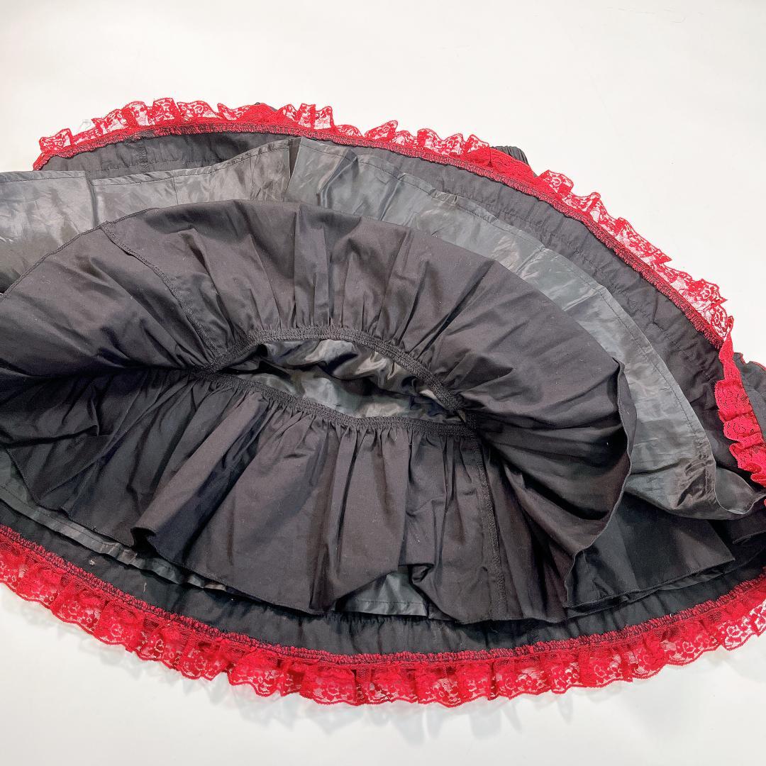 PUTUMAYO プトマヨ ミニスカート フリル レース 赤 黒 トランプ柄