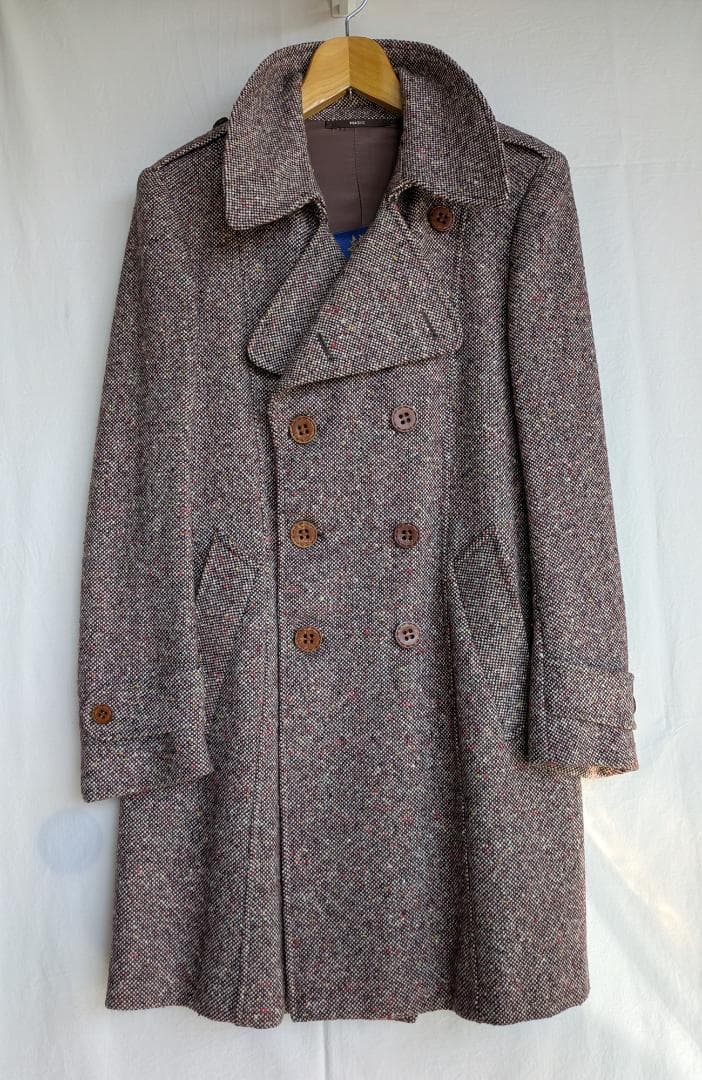 n*o様 Euro Vintage Tweed Coat Double Brea