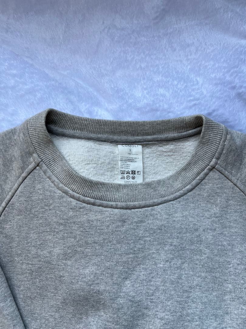 COMOLI コモリ コットン吊裏毛 クルーネック Y03-05002 グレー2