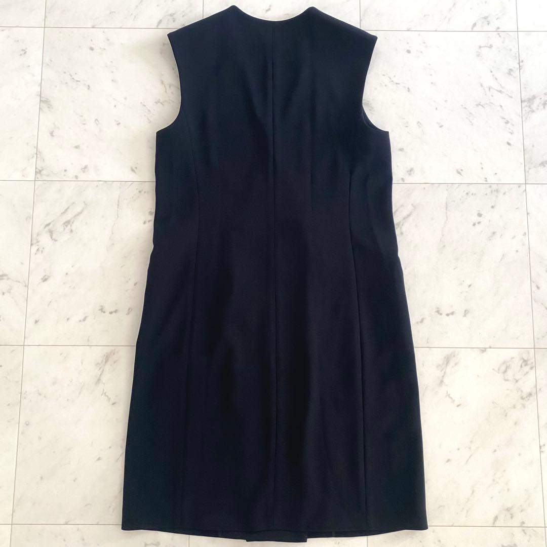 美品 セオリー Theory ダブルブレストロングジレ ベスト ノーカラー 2