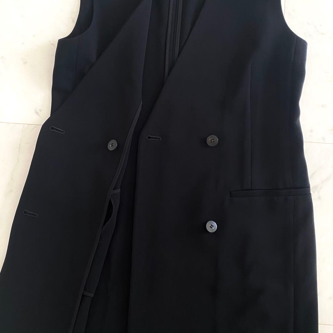 美品 セオリー Theory ダブルブレストロングジレ ベスト ノーカラー 2
