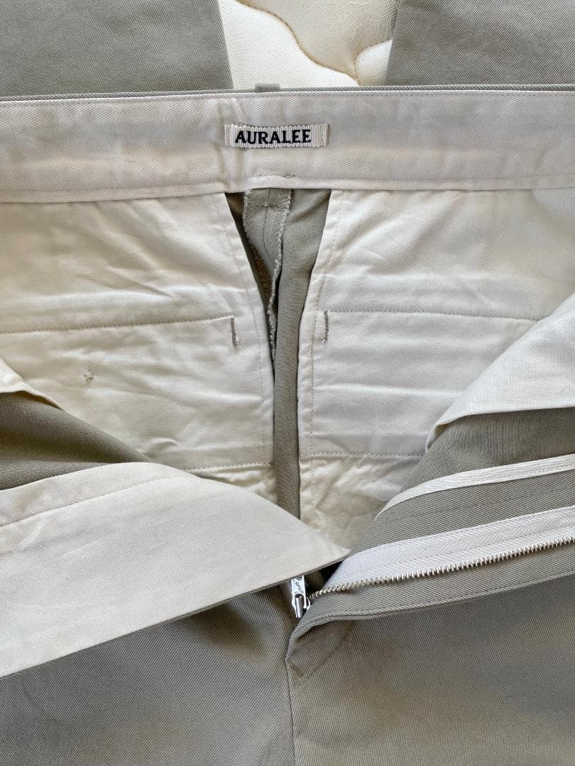新品 オーラリー WASHED FINX CHINO NARROW PANTS