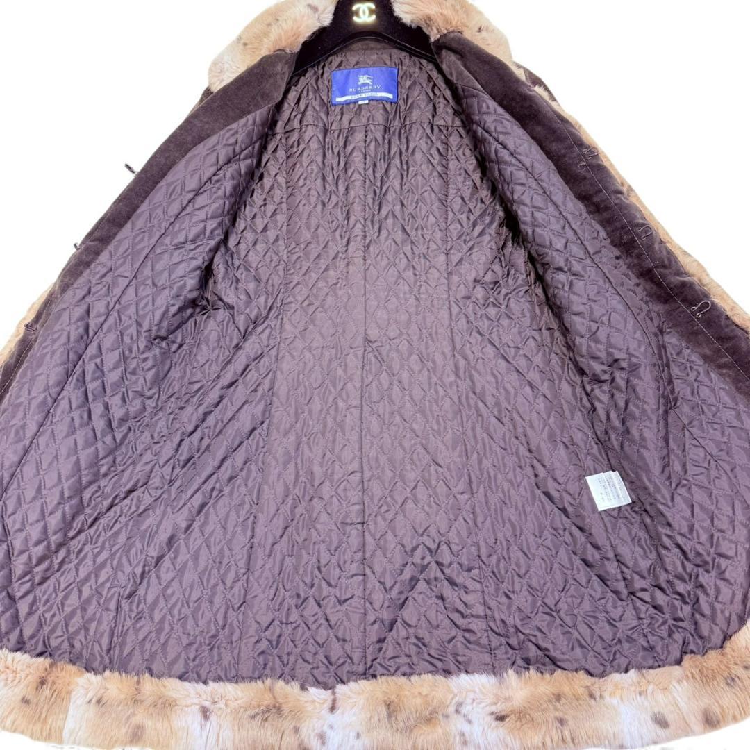 BURBERRY BLUE LABEL ロングコート ブラウン ファーコート