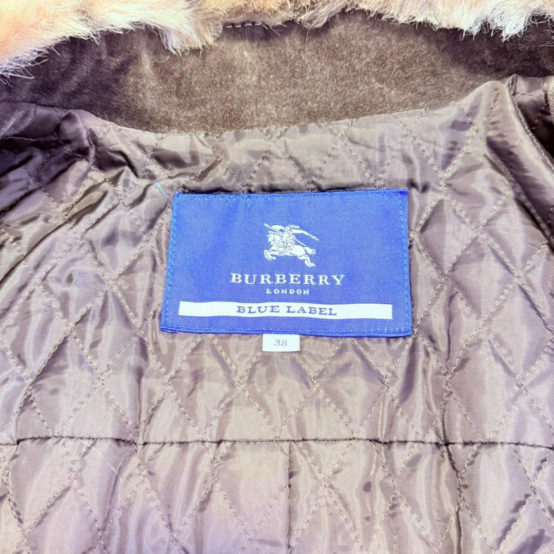 BURBERRY BLUE LABEL ロングコート ブラウン ファーコート