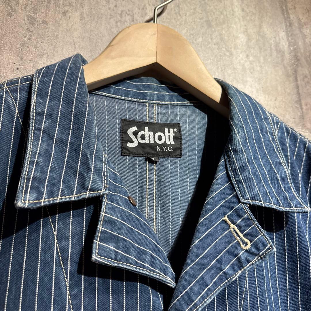 Schott ストライプ カバーオール　ヒッコリー　ウォバッシュ
