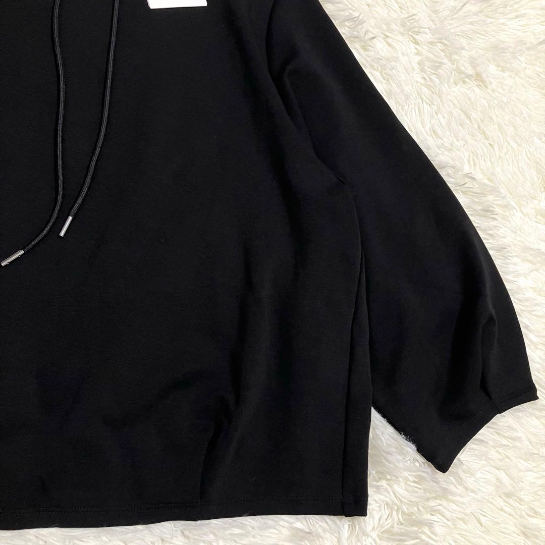 未使用タグ付 セオリー 23AW スウェットドロースリング ダンボールニット 黒