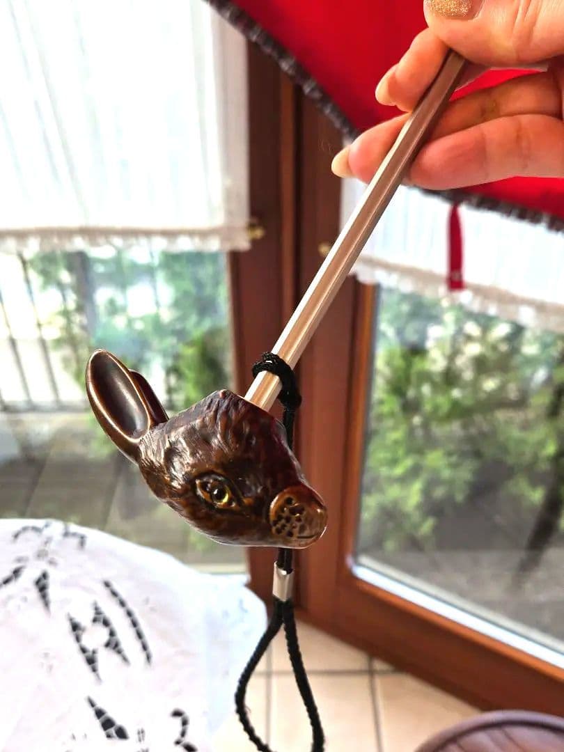 希少チェック柄フリル！ フランスGUY deJEAN ウサギ頭の折りたたみ傘