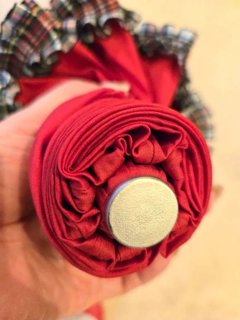 希少チェック柄フリル！ フランスGUY deJEAN ウサギ頭の折りたたみ傘