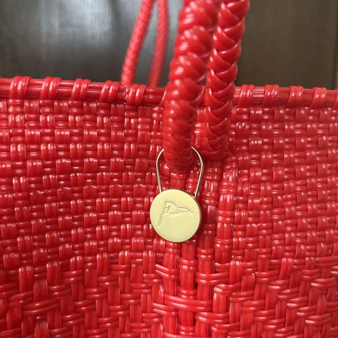 『letra』レトラ　メルカドバッグ　BOAT STYLE ZIGZAG レッド