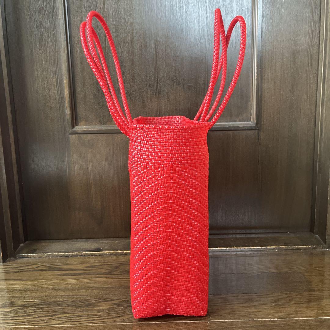 『letra』レトラ　メルカドバッグ　BOAT STYLE ZIGZAG レッド