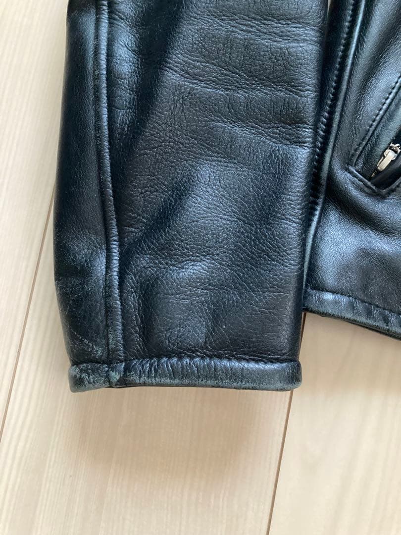 ライダースジャケット　本革　牛革　シングル　レザージャケット　ショット
