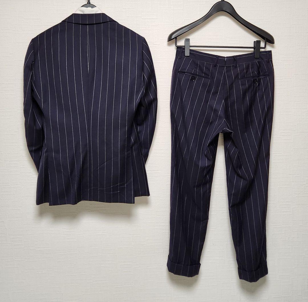トゥモローランド　×　カルロバルベラ　メンズ　スーツ　セット　濃紺　ストライプ