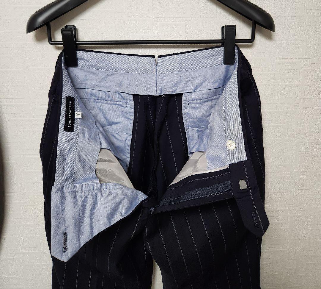 トゥモローランド　×　カルロバルベラ　メンズ　スーツ　セット　濃紺　ストライプ