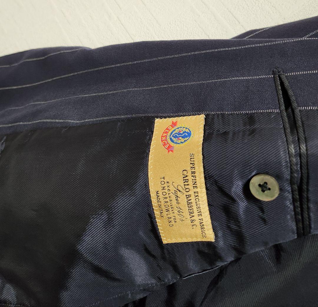 トゥモローランド　×　カルロバルベラ　メンズ　スーツ　セット　濃紺　ストライプ