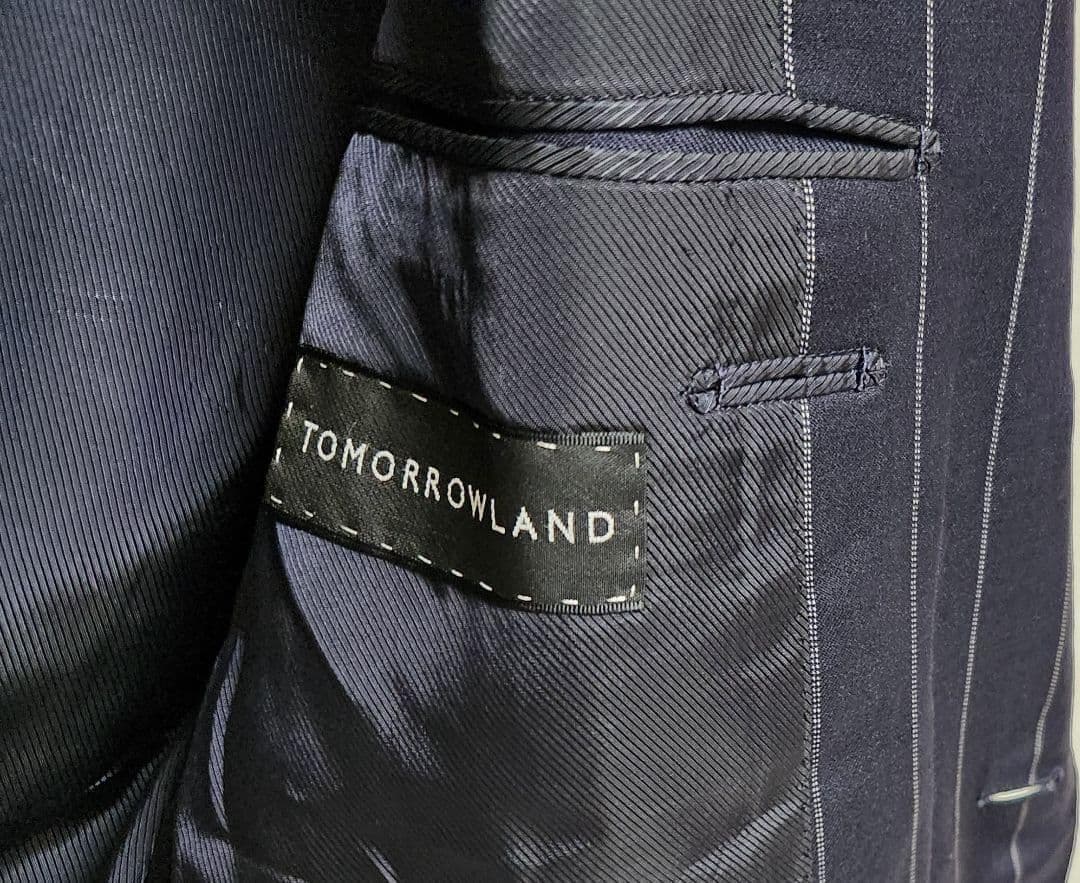 トゥモローランド　×　カルロバルベラ　メンズ　スーツ　セット　濃紺　ストライプ