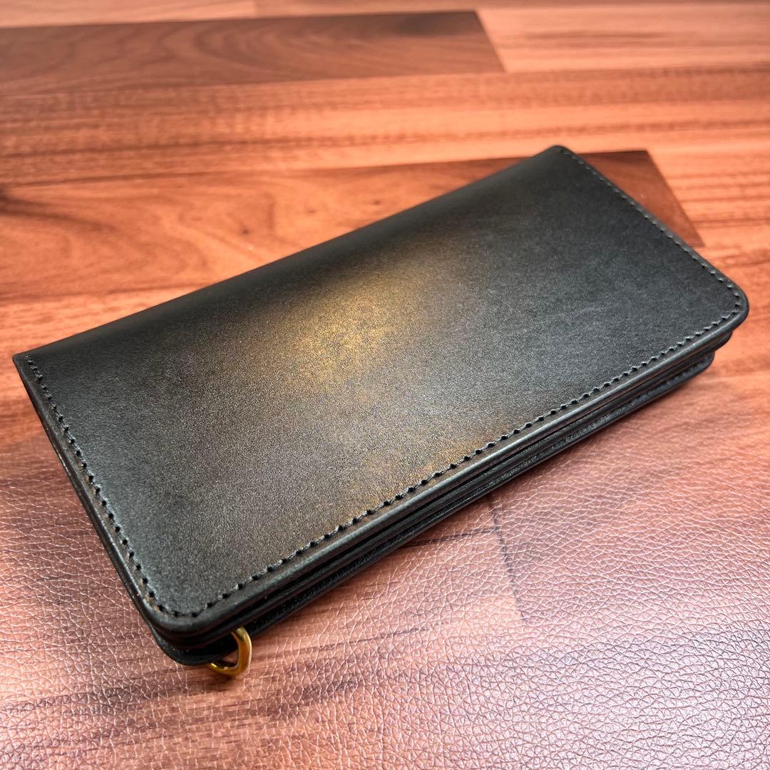 【トラッカーウォレット ロング 3層】 ブラック ゴールド universal