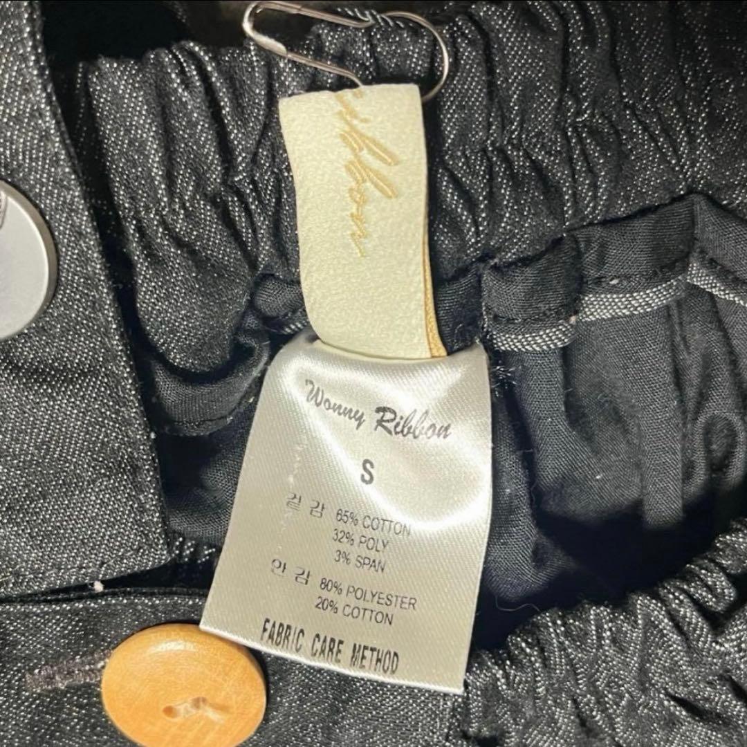 na⭐︎⭐︎　wonny ribbon black denim skirt