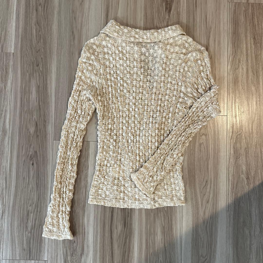 CODE A コードエーshrink lace blouse